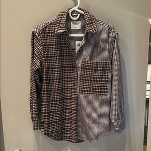 NWT Abercrombie Soft A&F Oversized Flannel, size XS multi plaid
